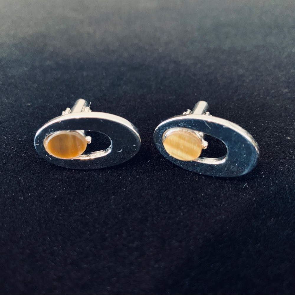 Silver Tone Swank Cufflink set